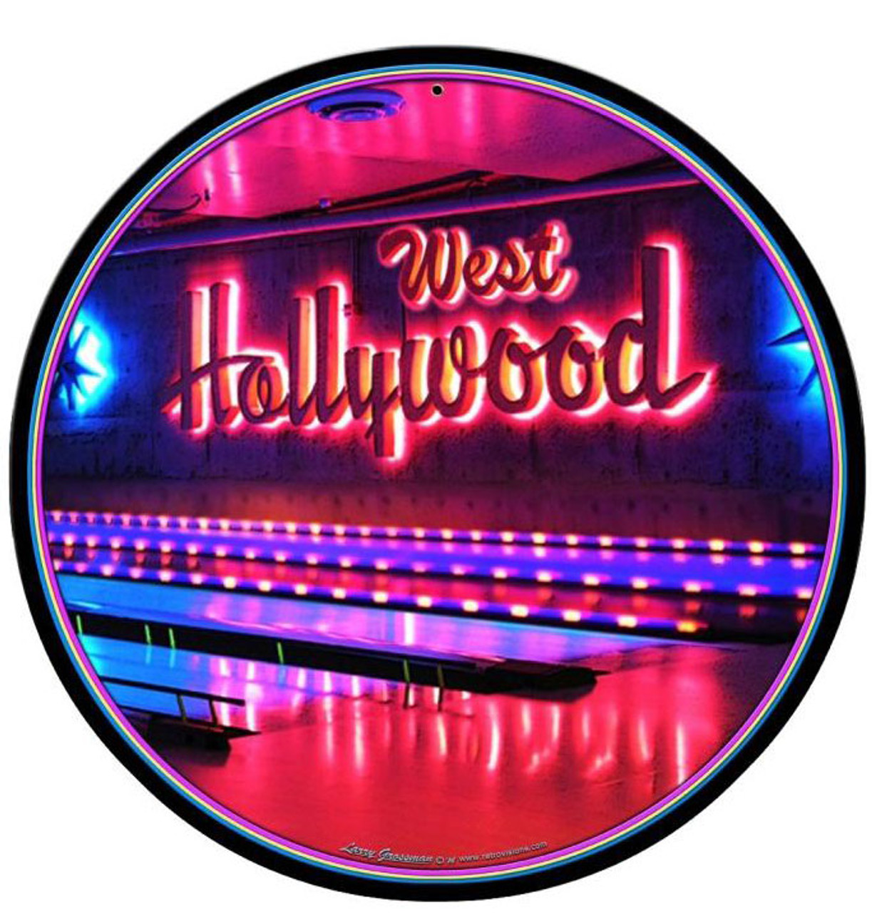 West Hollywood Round Metal Sign 14 x 14 Inches