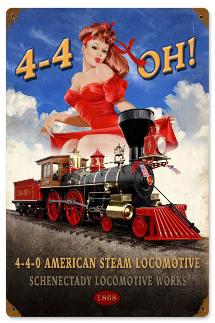 440 Steam Locomotive Metal Sign 12 x 18 Inches
