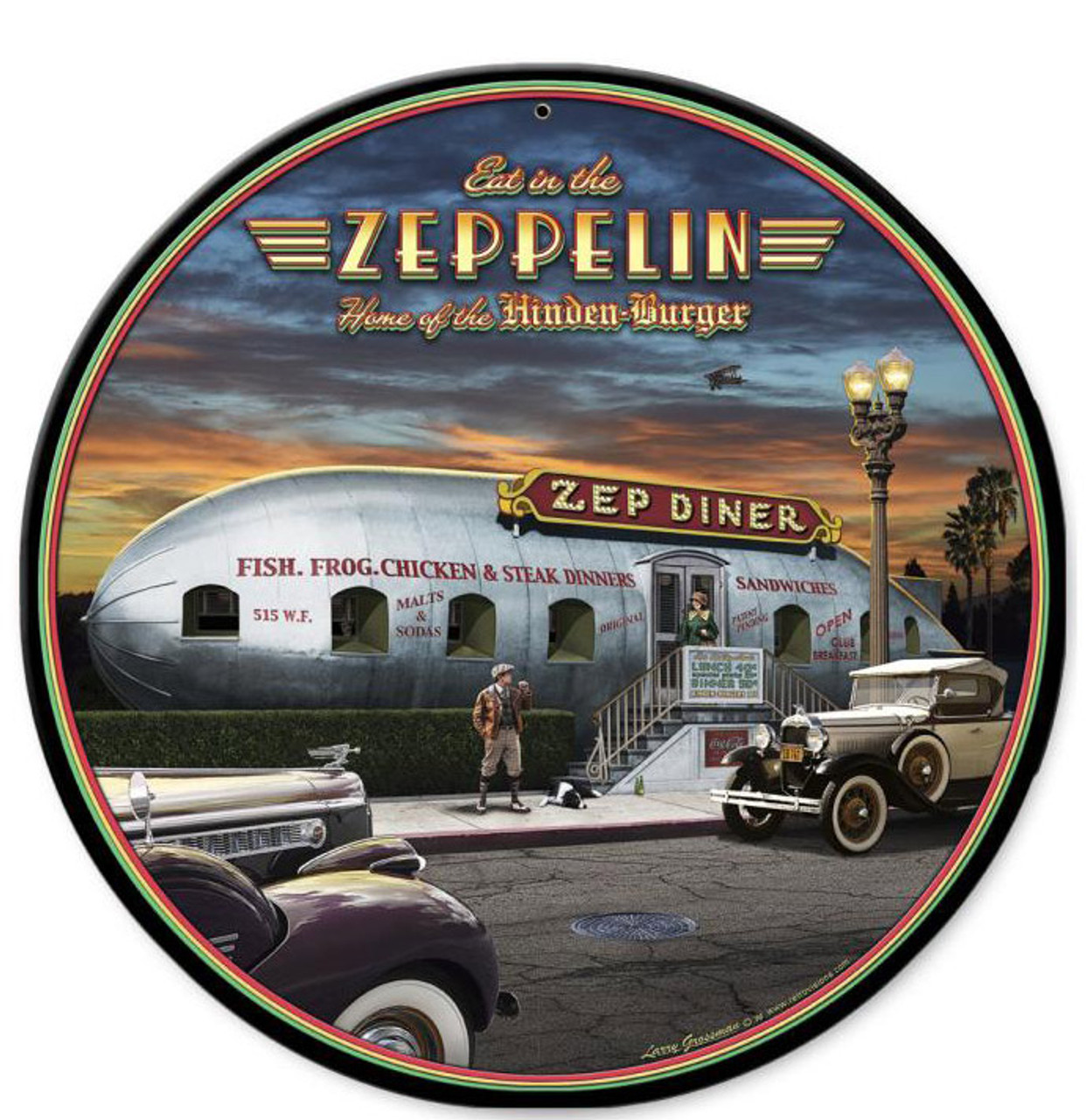 Eat In The Zep Round Metal Sign 14 x 14 Inches