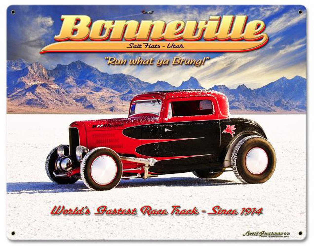 Bonneville Custom Shape Metal Sign 22 x 28 Inches