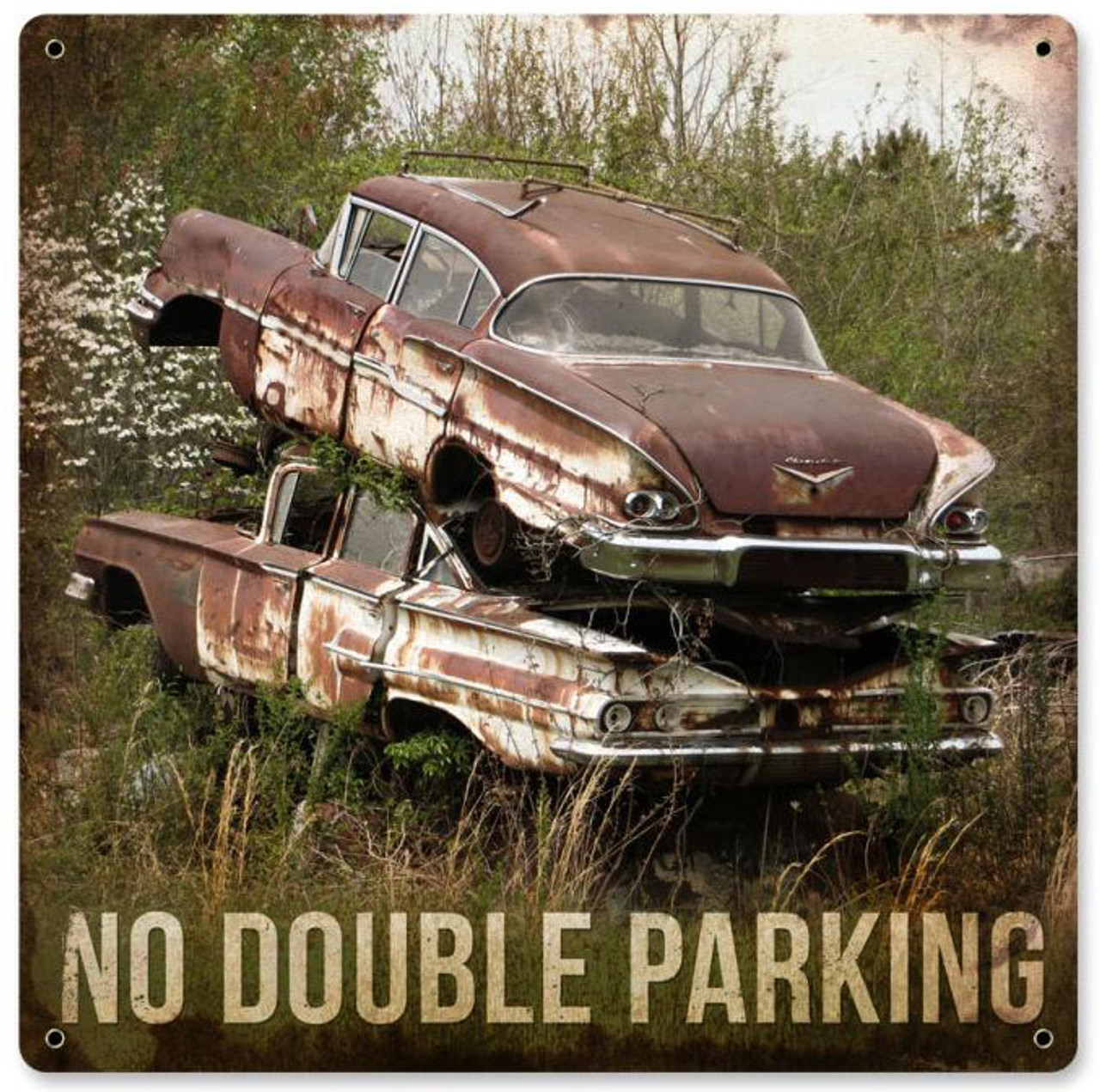 No Double Parking Retro Metal Sign 12 x 12 Inches