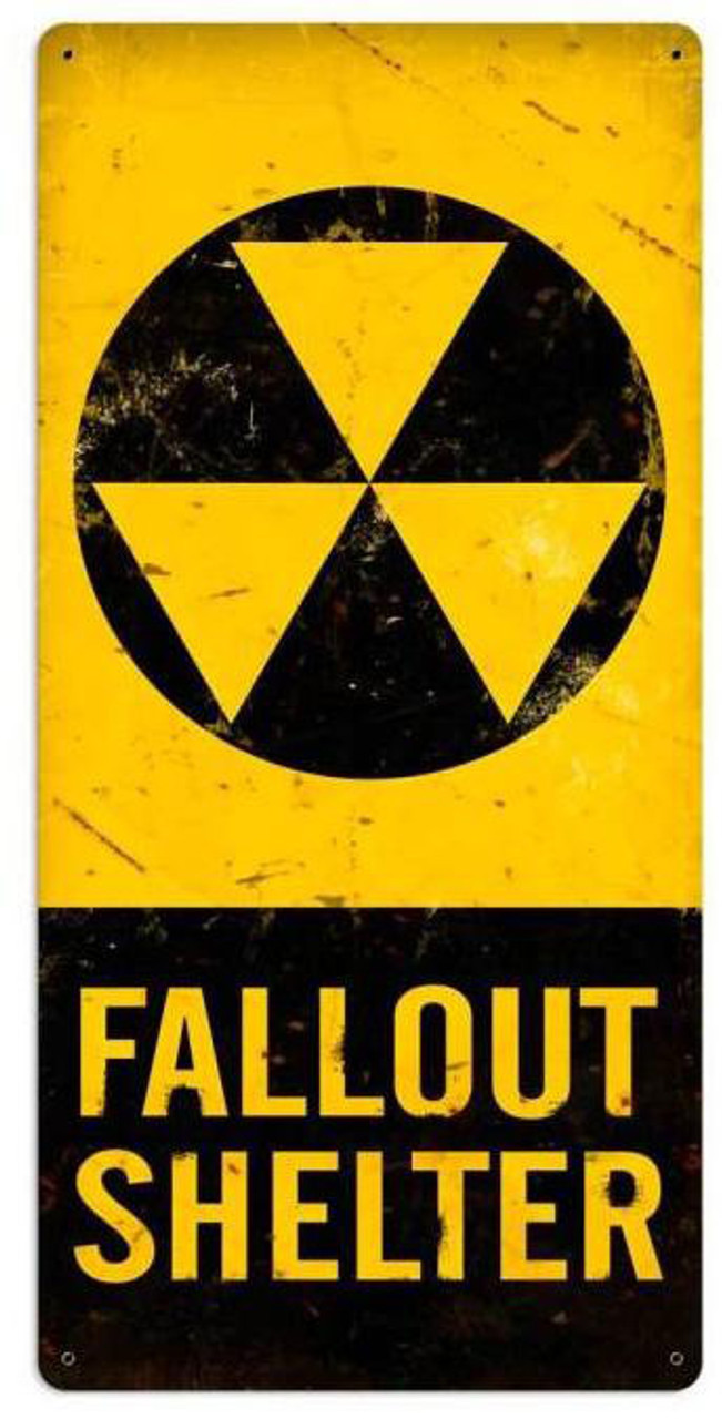 Fallout Shelter Retro Metal Sign 18 x 36 Inches