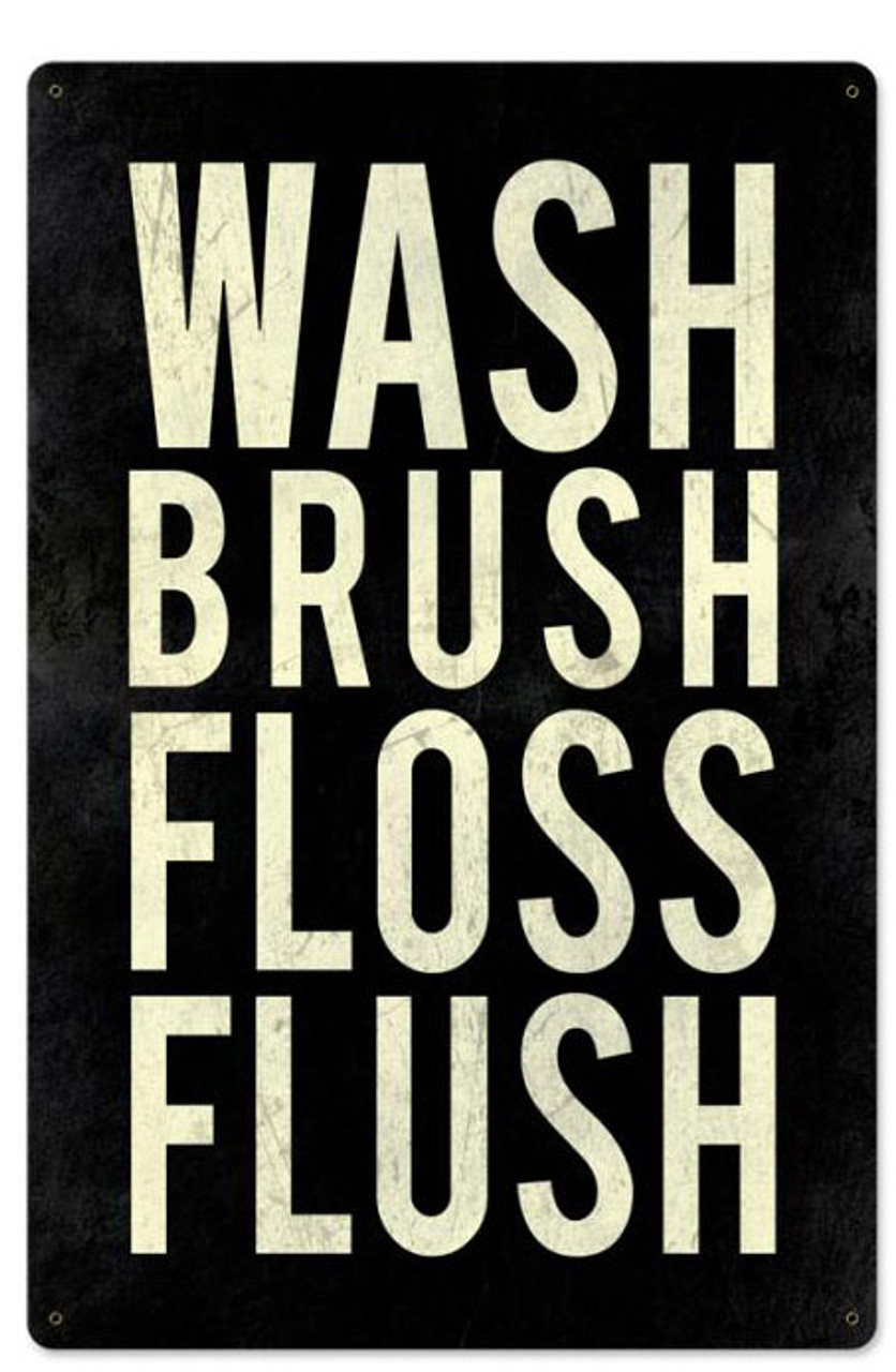 Wash Powder Room Metal Sign 16 x 24 Inches