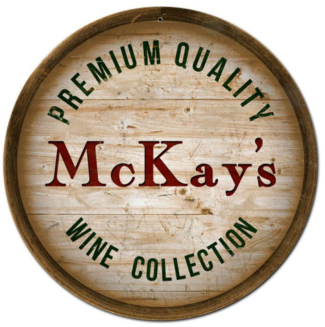 Wine Barrel Personalized Sign 14 x 14 Inches