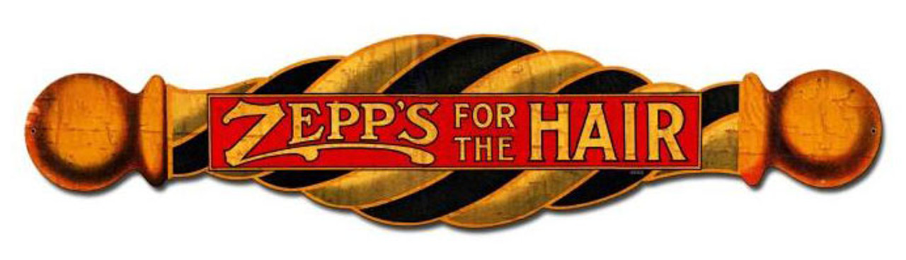 Zepps For The Hair Vintage Metal Sign 28  x 7 Inches