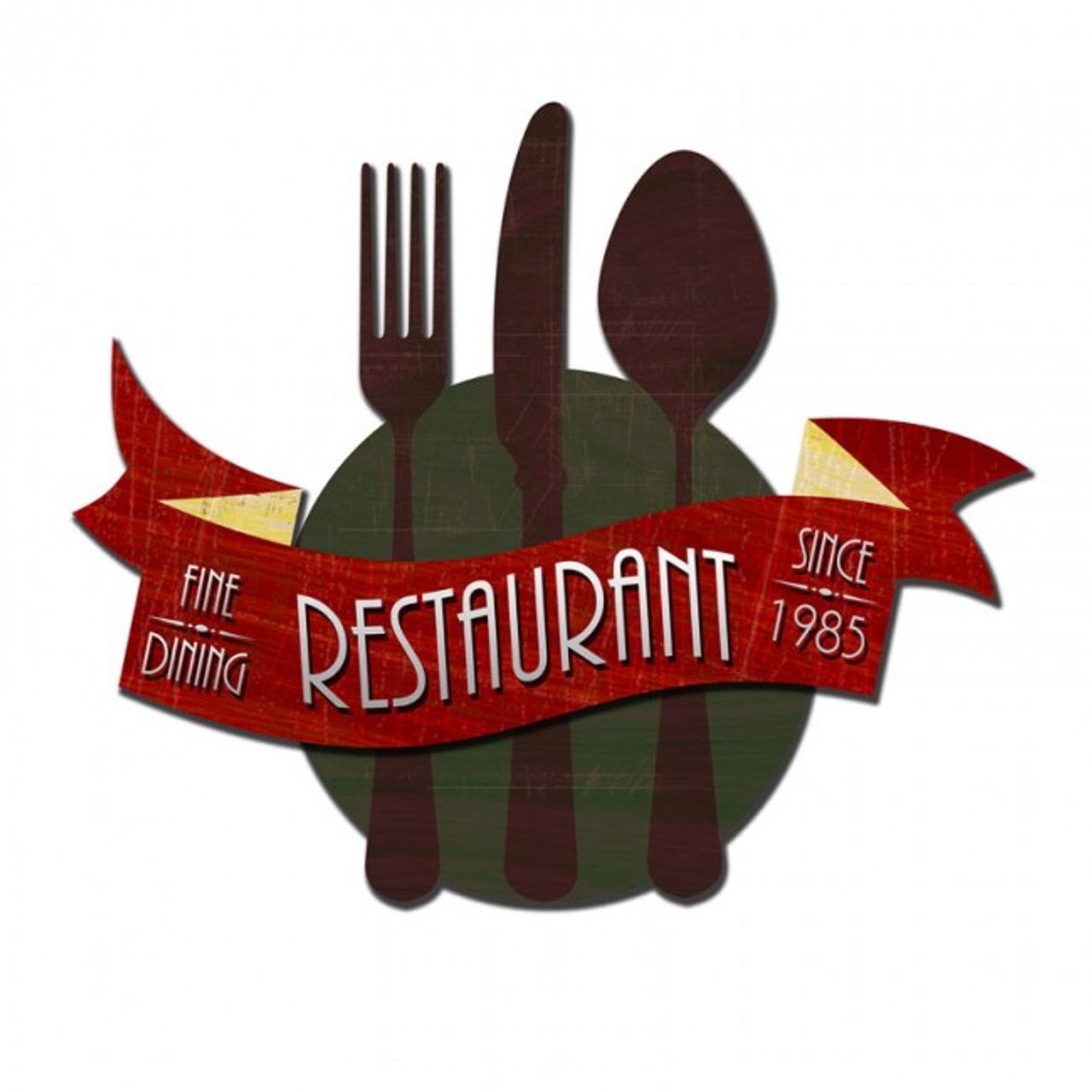 3-D FINE RESTAURANT Metal Sign 24 x 20 Inches