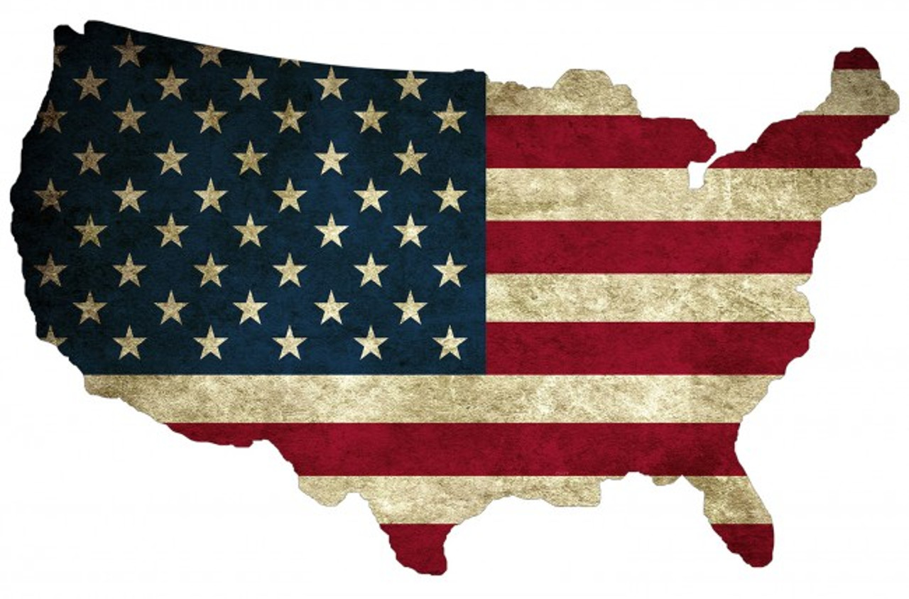 Usa Flag Map Plasma Shape Metal Sign 19 x 13 Inches
