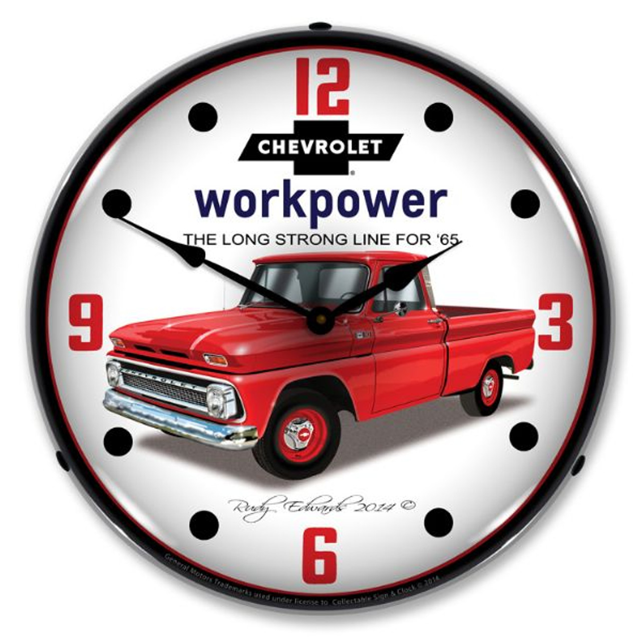 1965 Chevrolet Truck Lighted Wall Clock 14 x 14 Inches