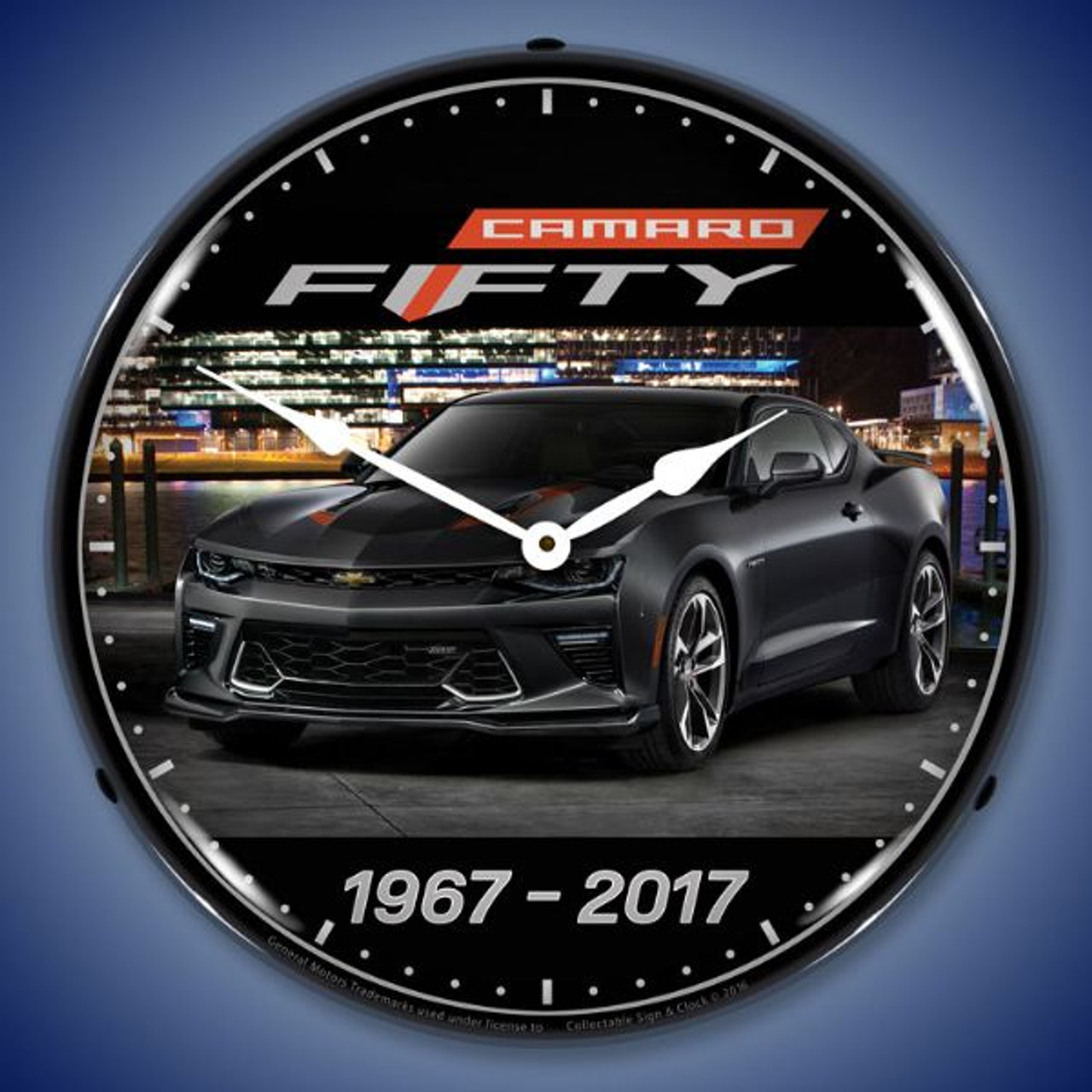 2017 Camaro 50th Lighted Wall Clock 14 x 14 Inches