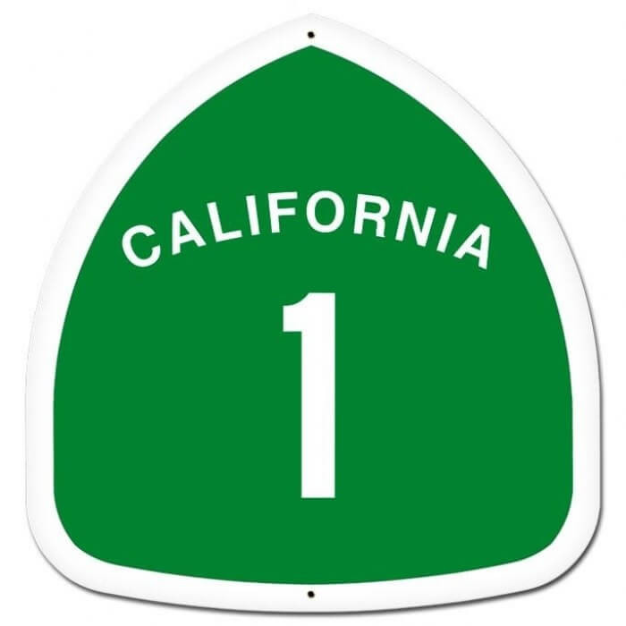Retro California Custom Shape Metal Sign 16 x 16 Inches