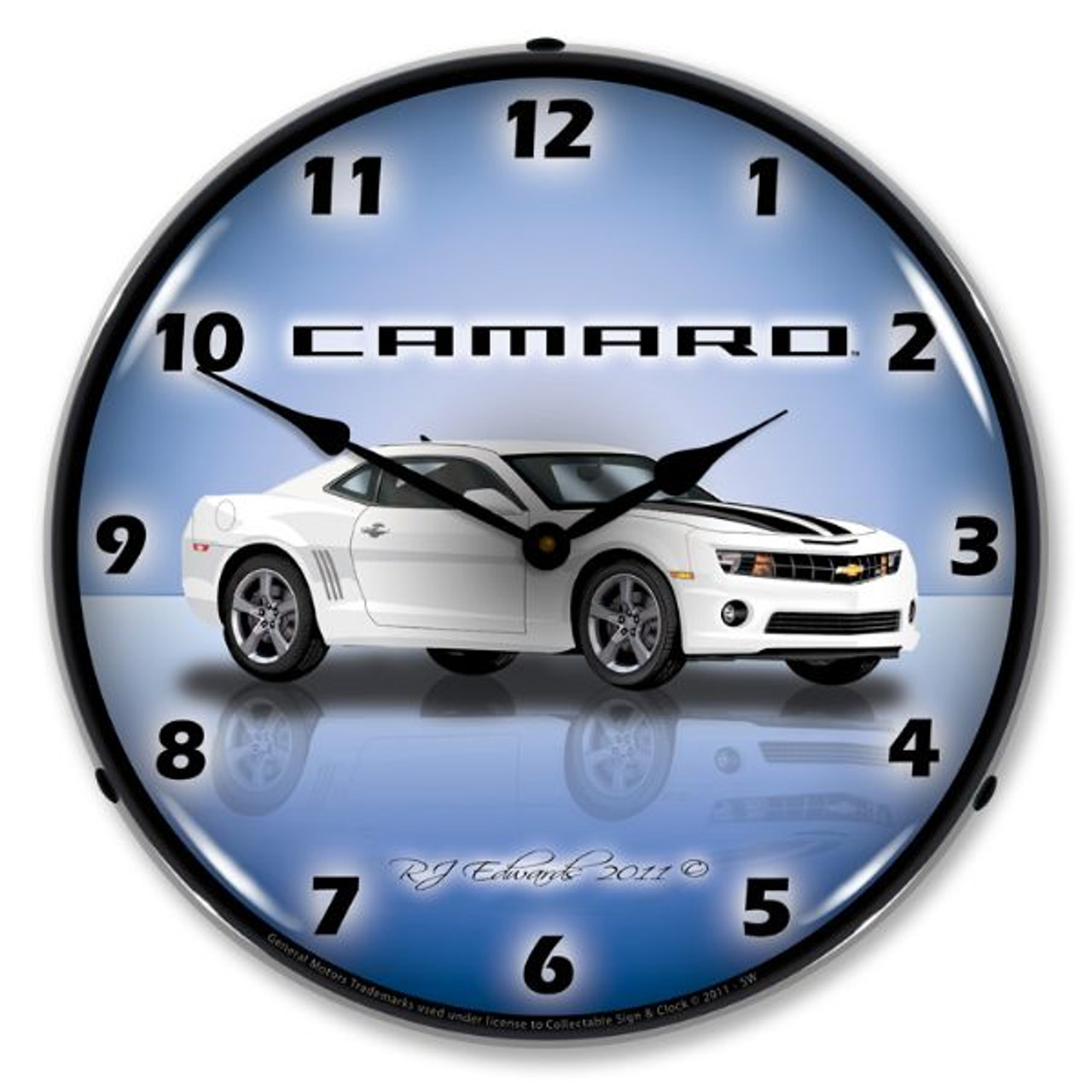 Camaro G5 Summit White Lighted Wall Clock 14 x 14 Inches