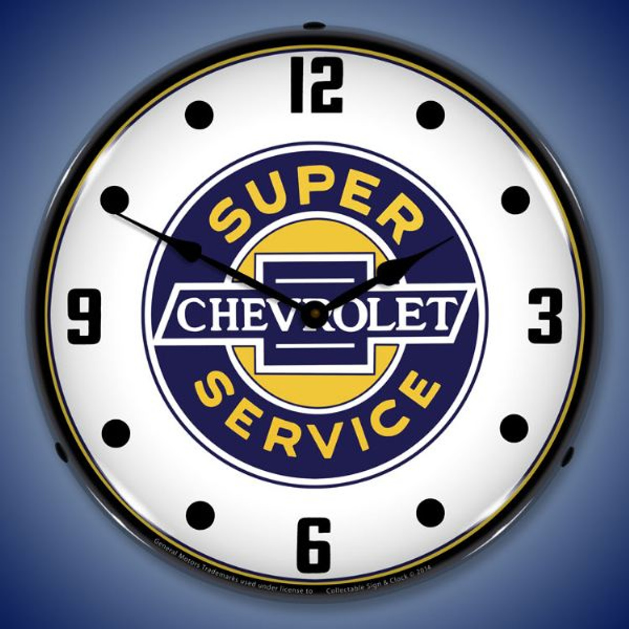 Chevrolet Super Service Lighted Wall Clock 14 x 14 Inches