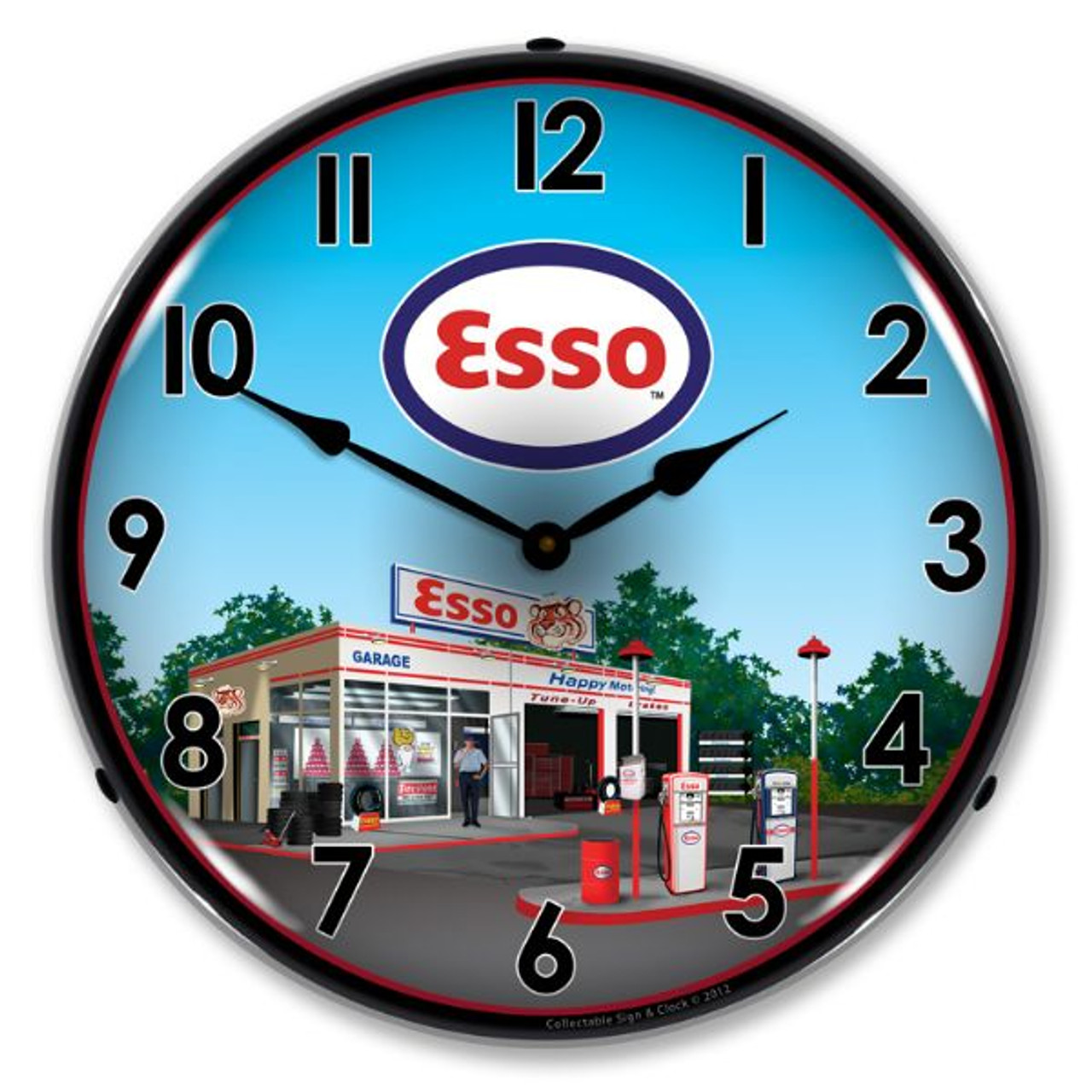 Esso Station Lighted Wall Clock 14 x 14 Inches