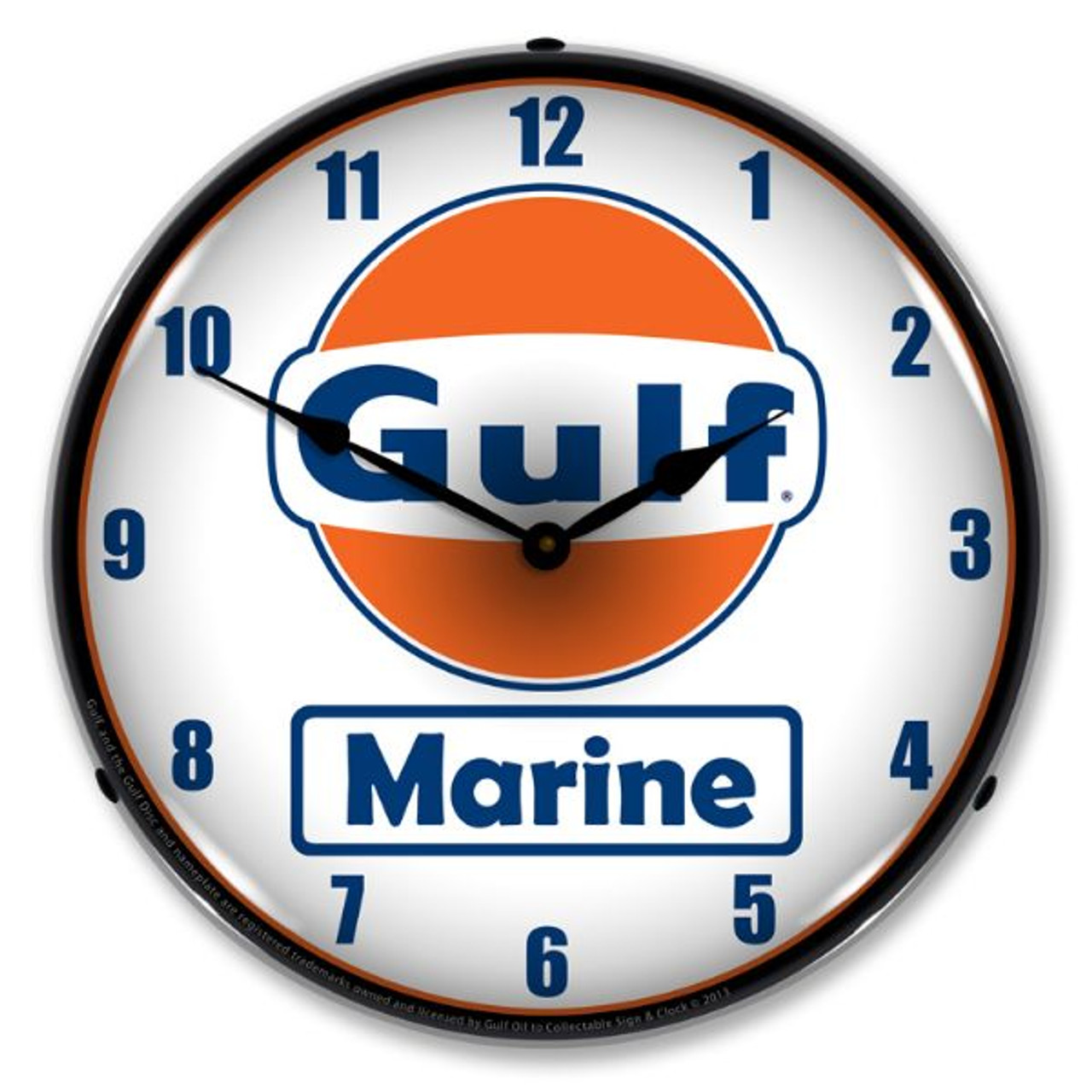 Gulf Marine Lighted Wall Clock 14 x 14 Inches