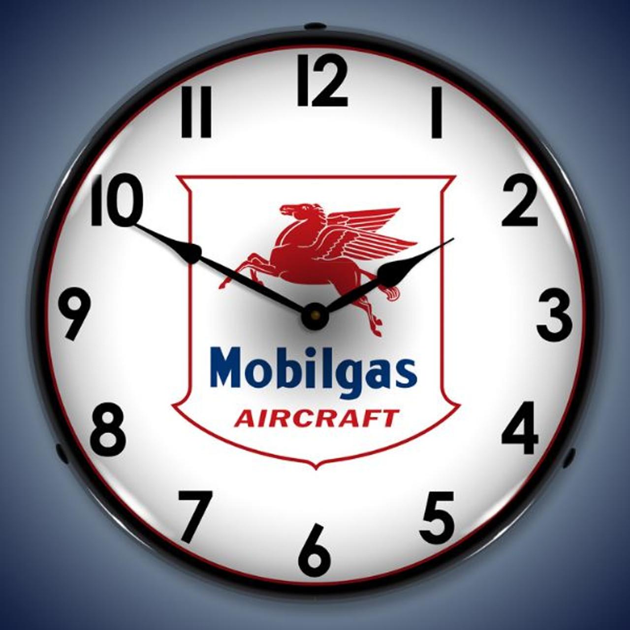 Mobilgas Avaition Lighted Wall Clock 14 x 14 Inches