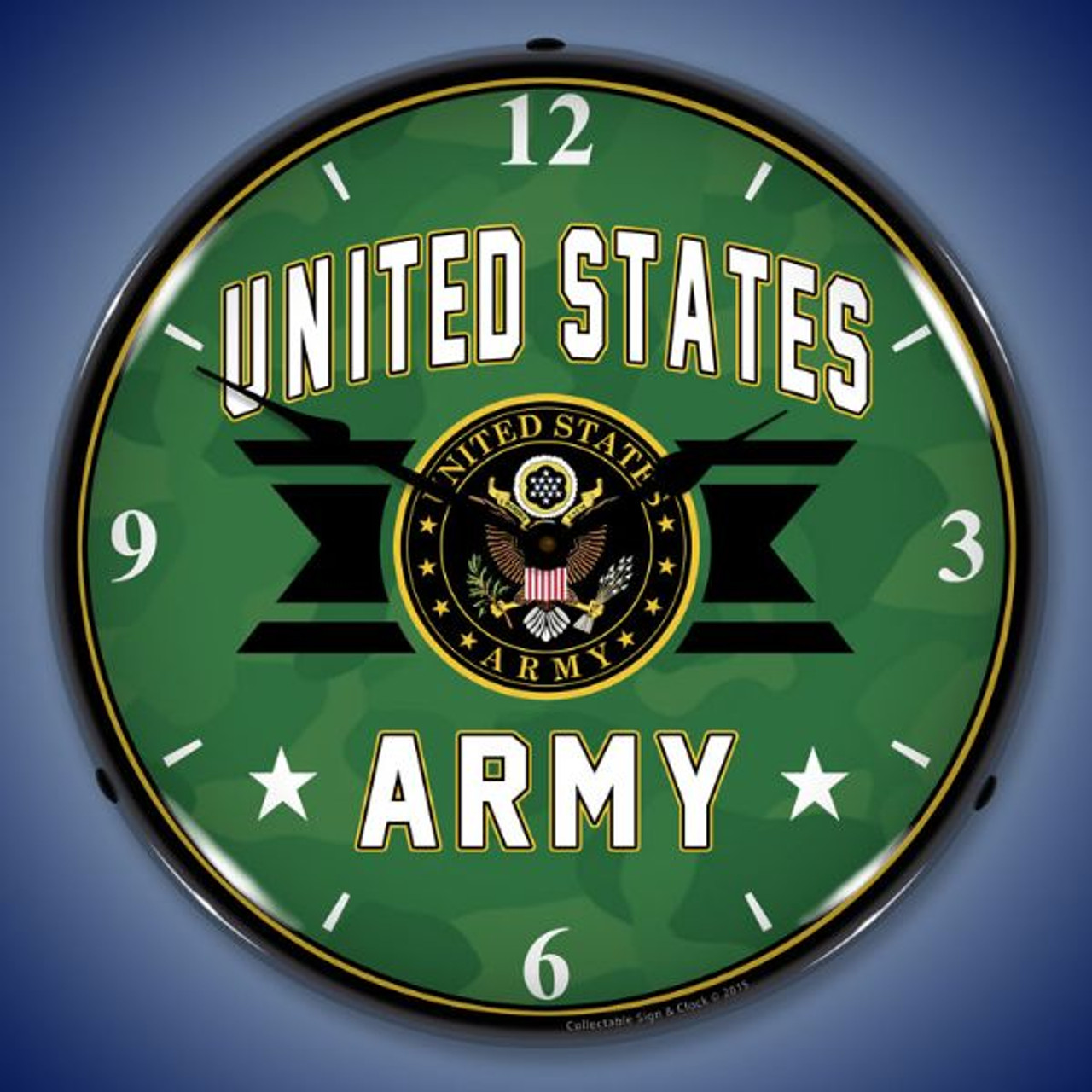 United Stated Army Lighted Wall Clock 14 x 14 Inches