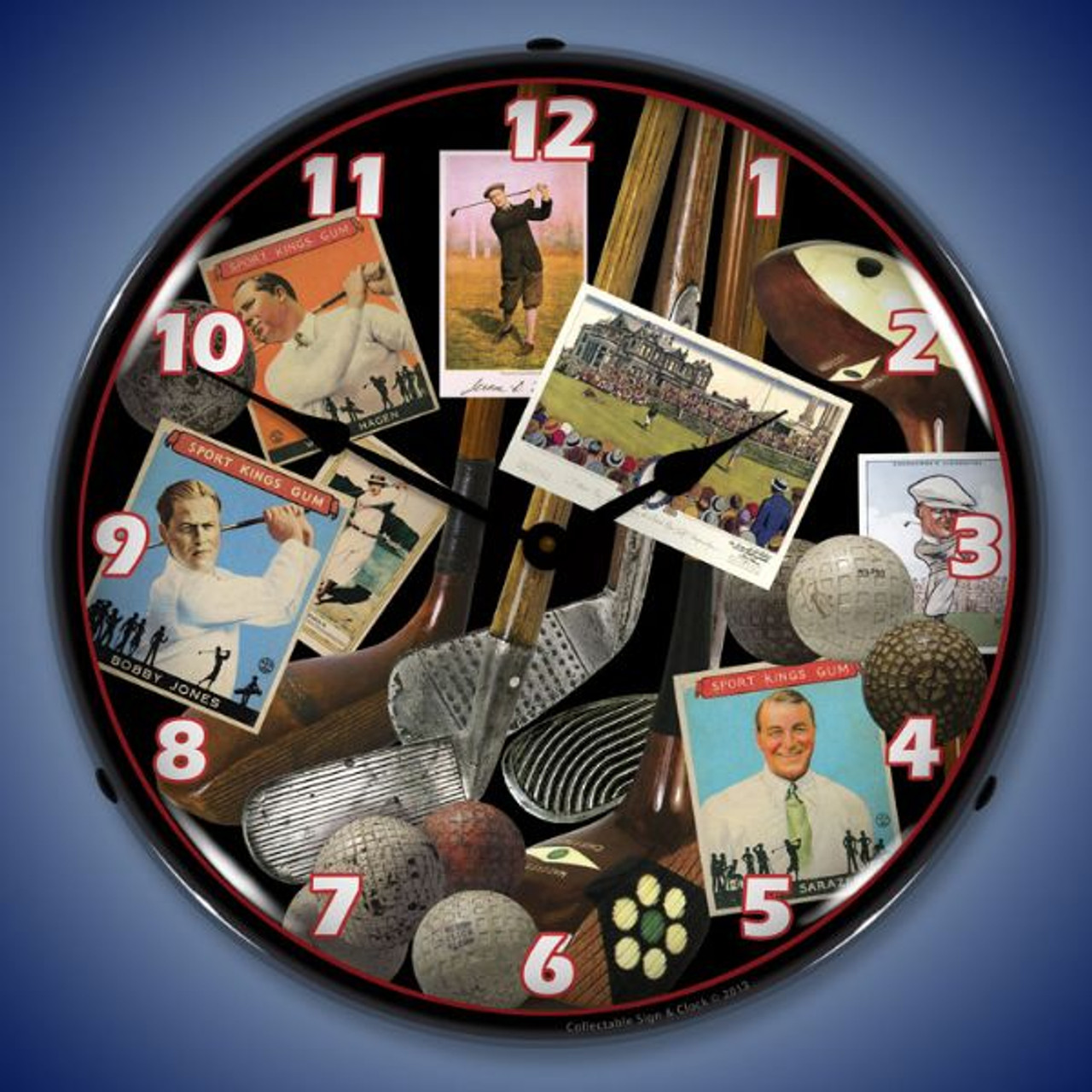 Golf Early Days Lighted Wall Clock 14 x 14 Inches