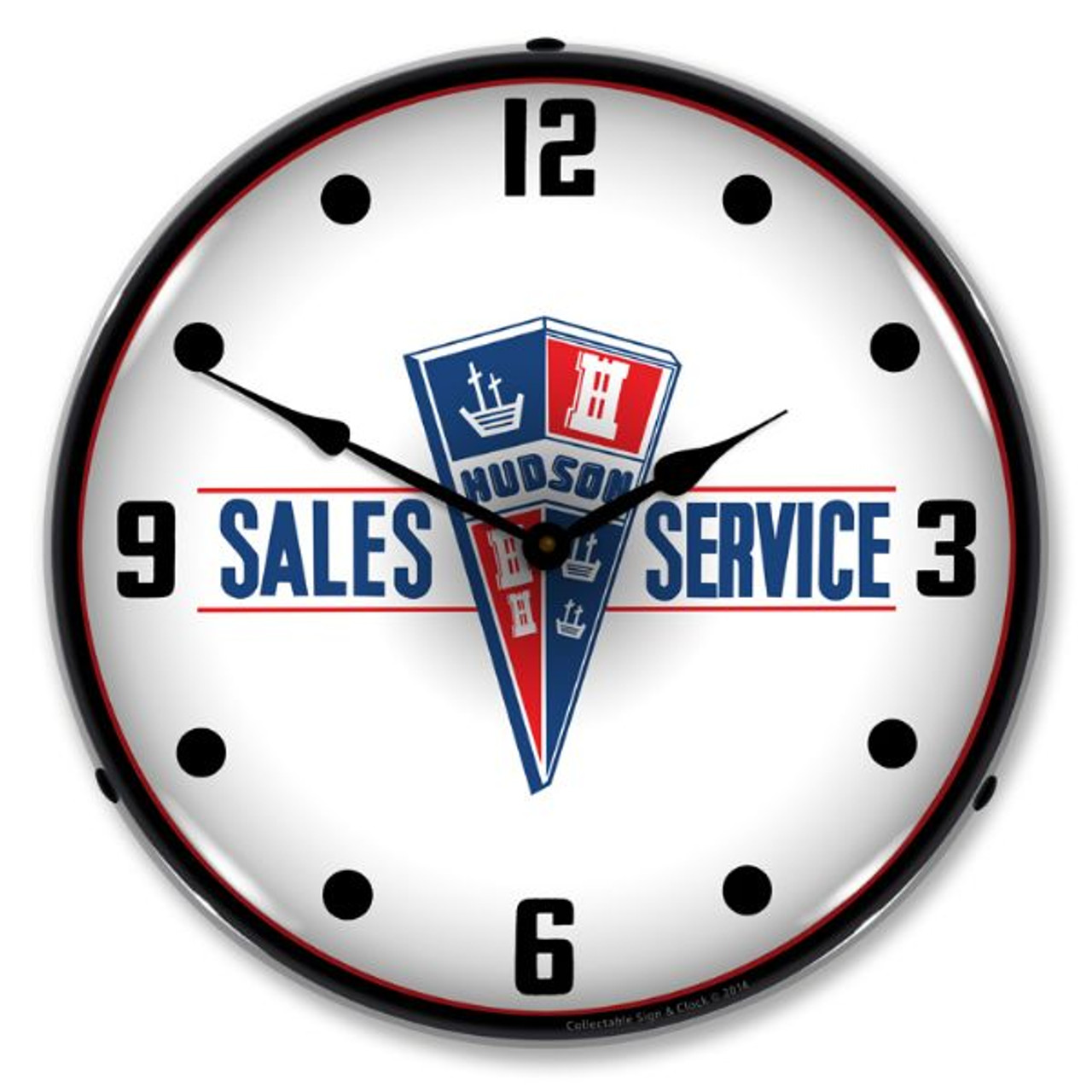 Hudson Sales and Service Lighted Wall Clock 14 x 14 Inches