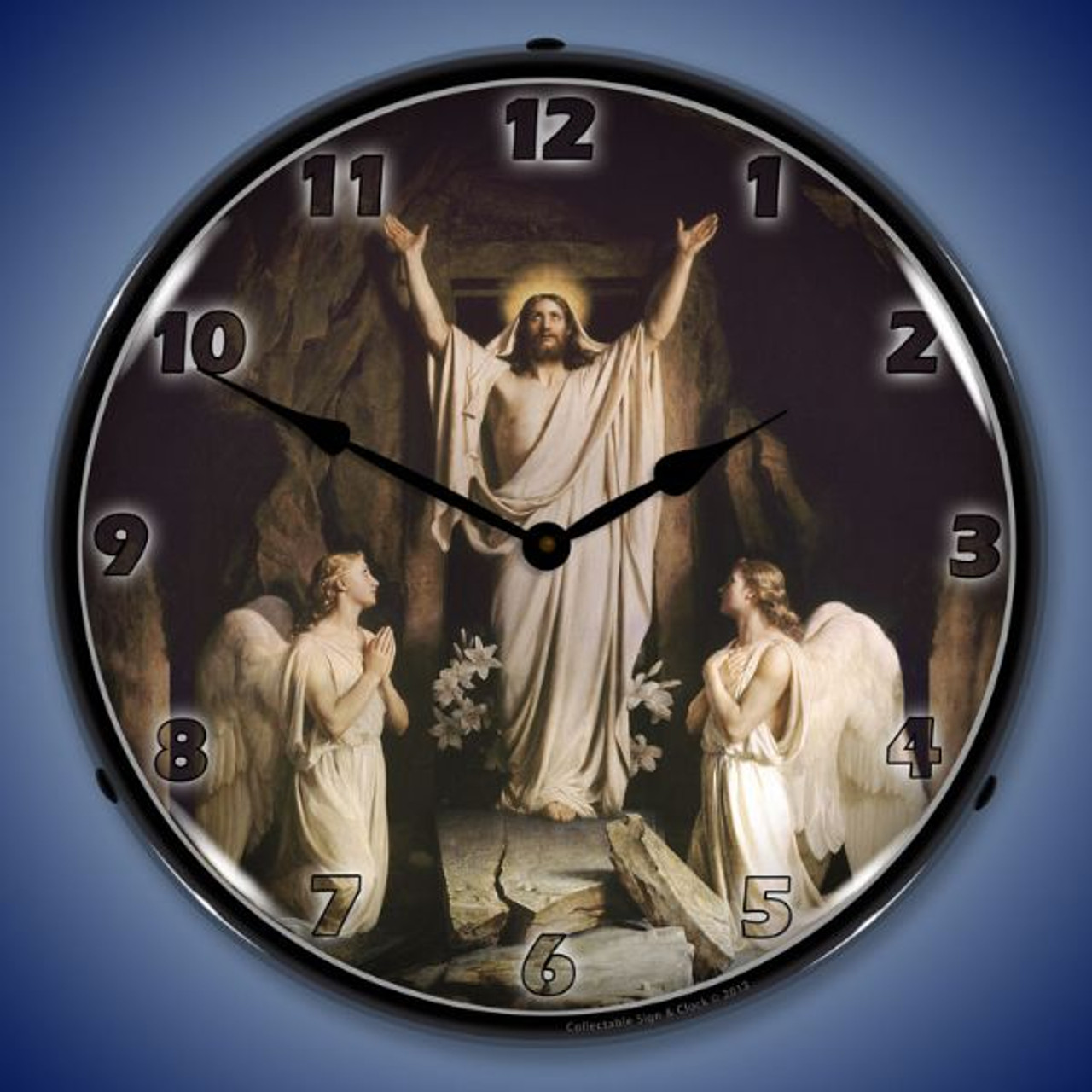 Jesus The Resurrection Lighted Wall Clock 14 x 14 Inches