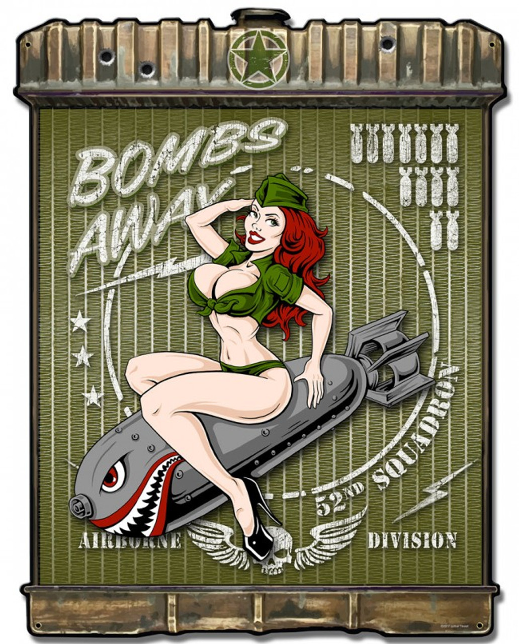 Radiator Bombs Away Metal Sign 24 x 32 Inches