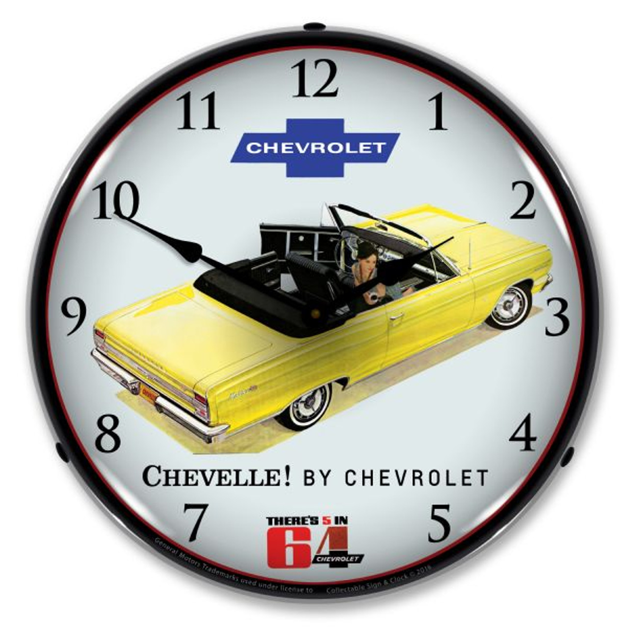 1964 Chevelle Convertible Lighted Wall Clock 14 x 14 Inches