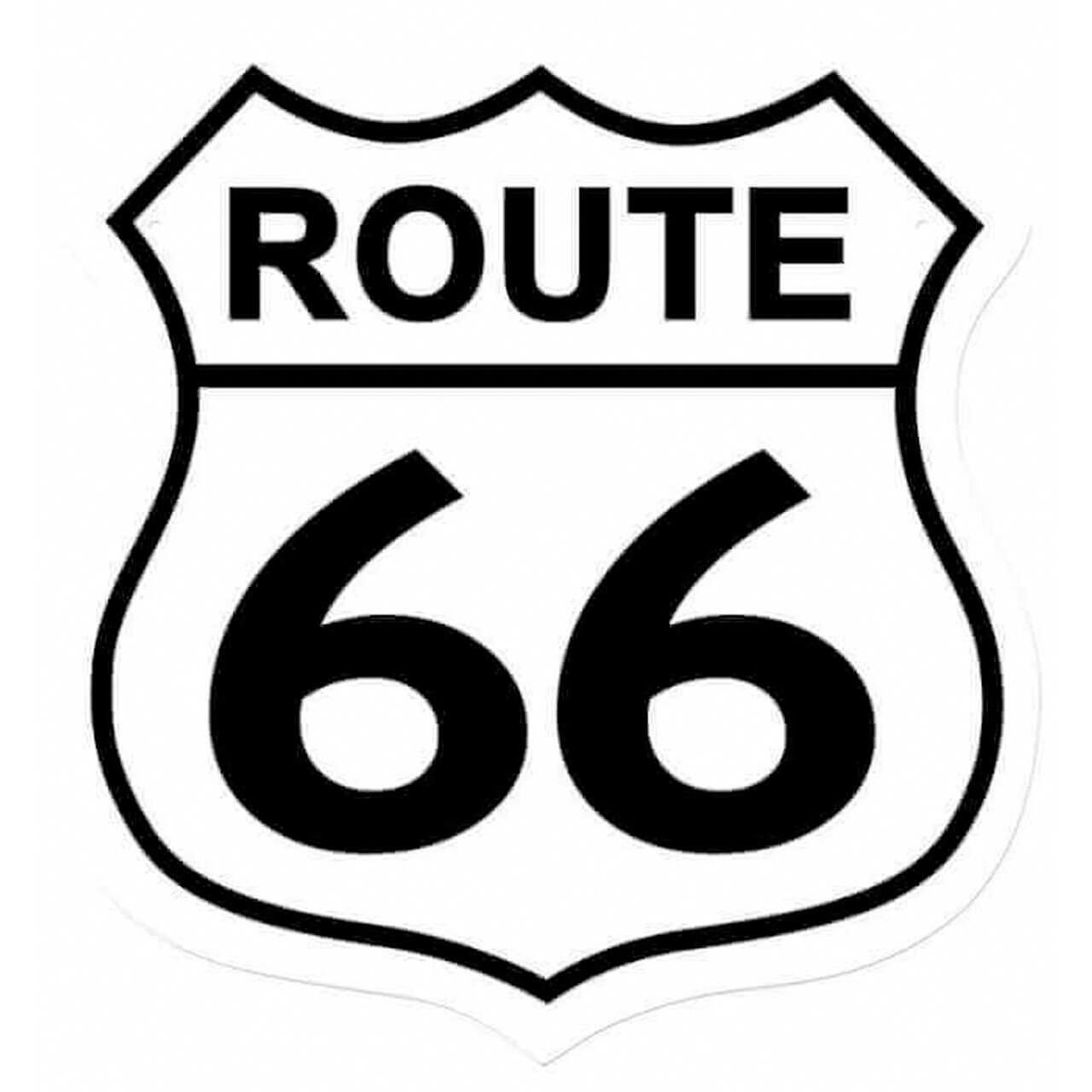 Retro Route 66 Shield Metal Sign 15 x 15 Inches