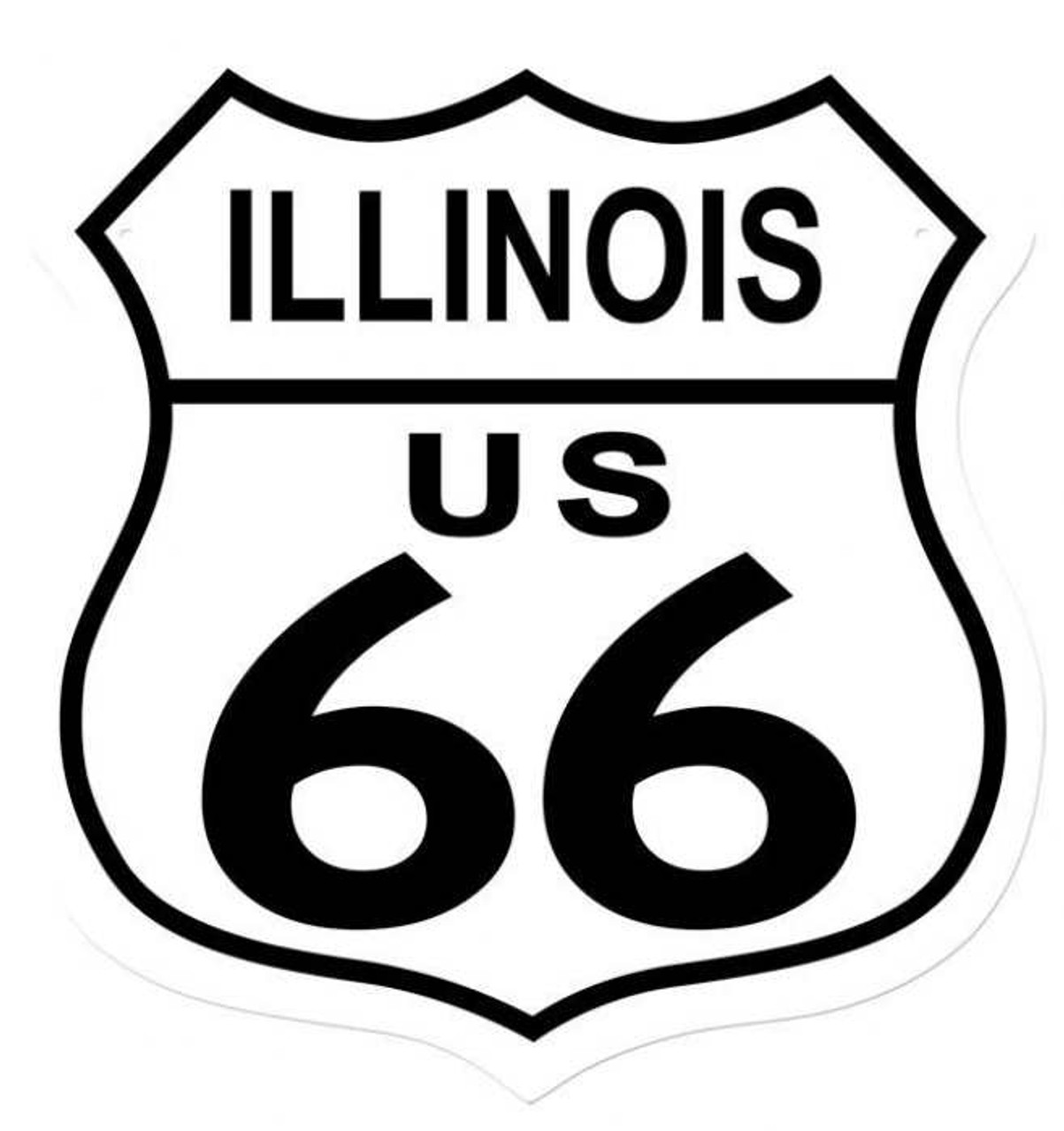 Retro Route 66 Illinois Shield Metal Sign 15 x 15 Inches