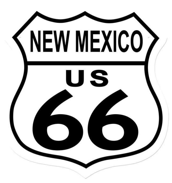 Retro Route 66 New Mexico Shield Metal Sign 15 x 15 Inches