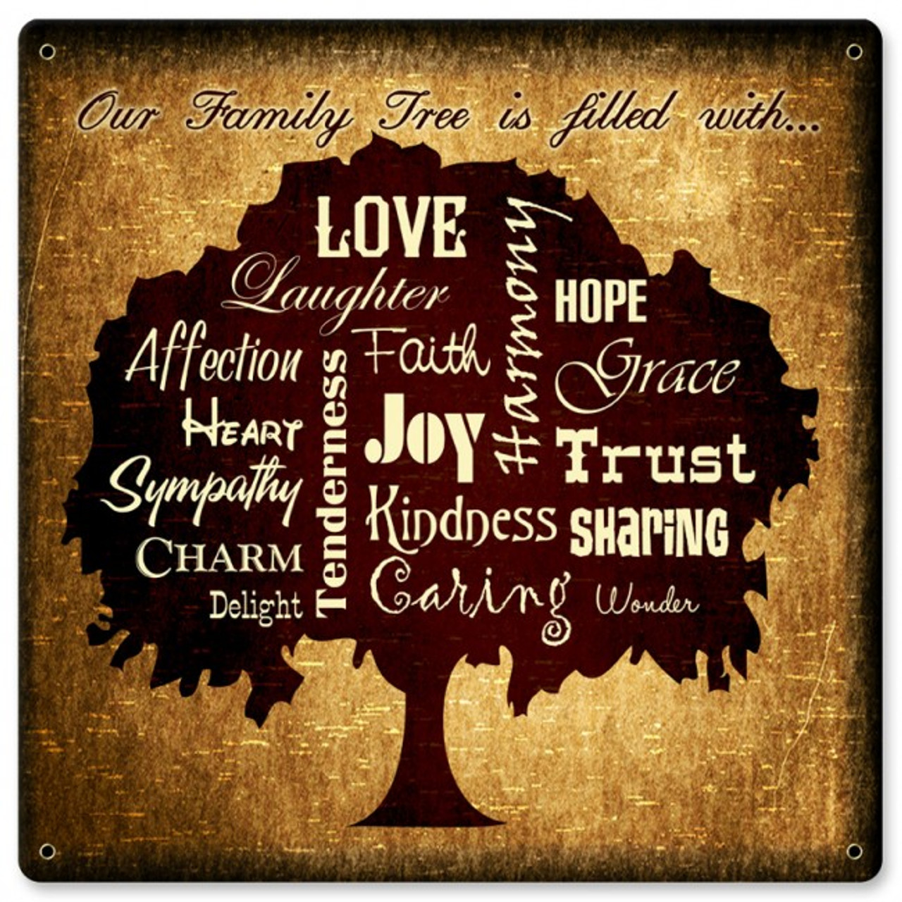 Family Tree Metal Sign 12  x 12 Inches