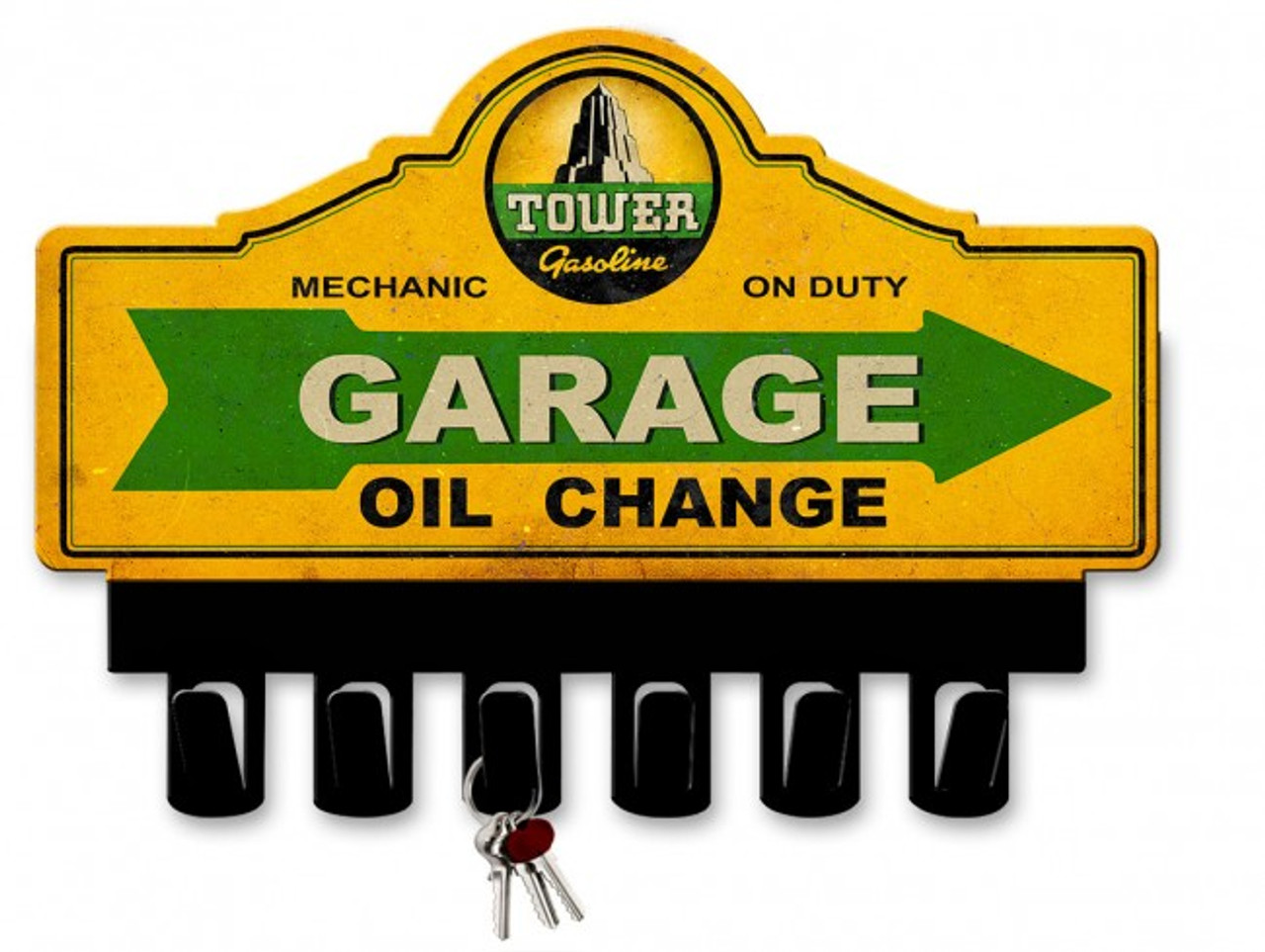Tower Gasoline Metal Key Hanger 14 x 10 Inches