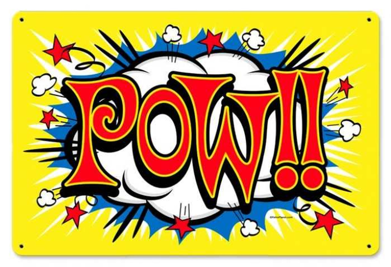 Retro Pow Metal Sign 18 x 12 Inches