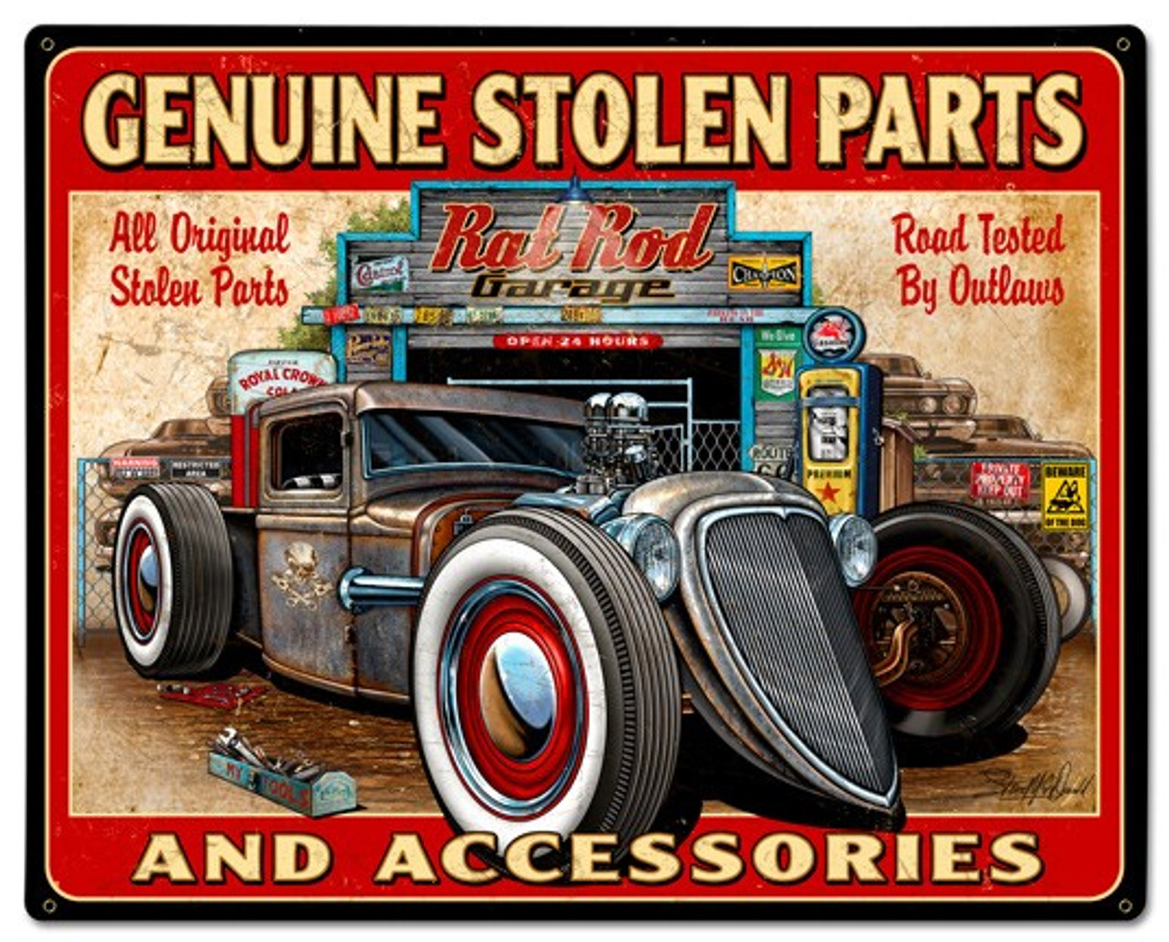 Genuine Stolen Parts Metal Sign 30 x 24 Inches