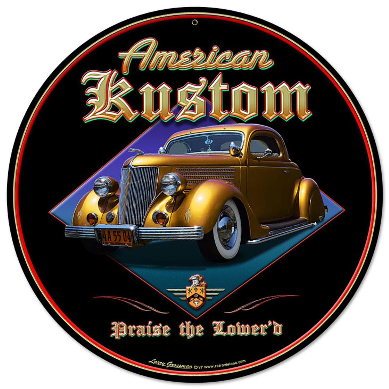 American Kustom Metal Sign 14 x 14 Inches