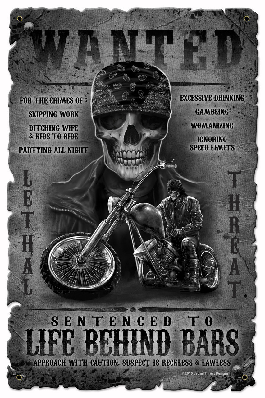 Life Behind Bars Metal Sign 12 x 18 Inches