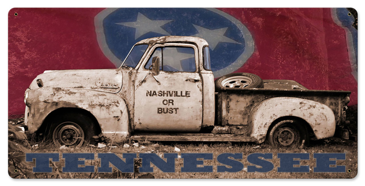 Nob Truck Flag Metal Sign 24 x 12 Inches