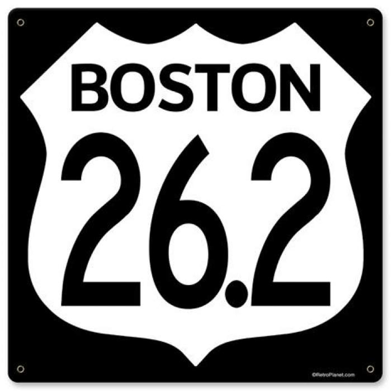 Vintage Marathon Boston Metal Sign 12 x 12 Inches