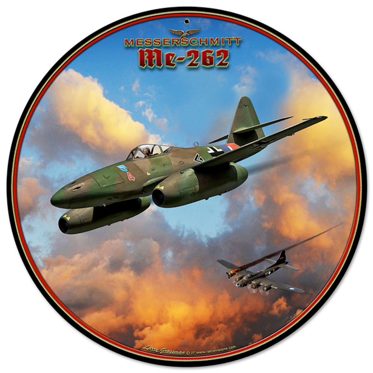 Me-262 Jet Metal Sign 14 x 14 Inches