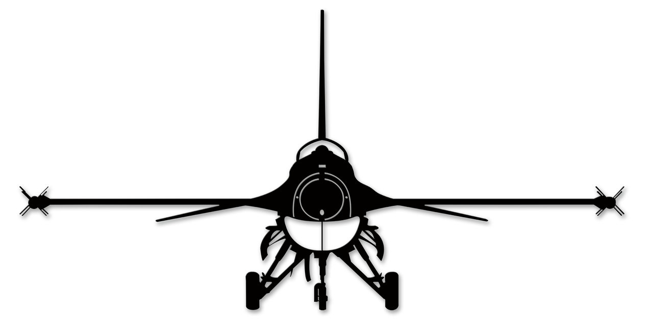 F-16 Silhouette Metal Sign 40 x 20 Inches