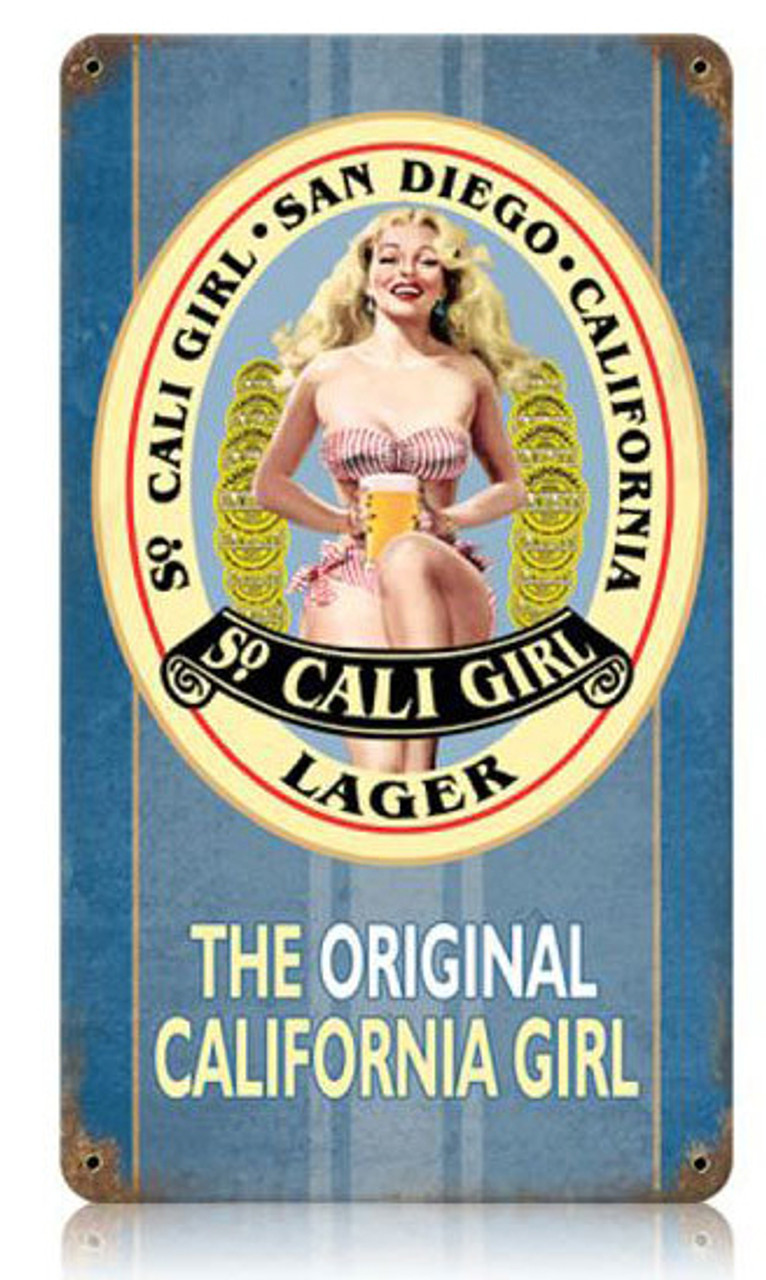 So Cali Girl Metal Sign 8 x 14 Inches