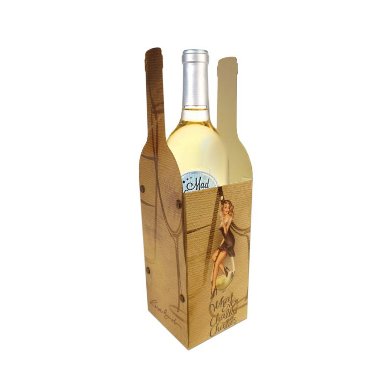 White Wine Lover Chablis Metal Wine Box 3 x 12 Inches