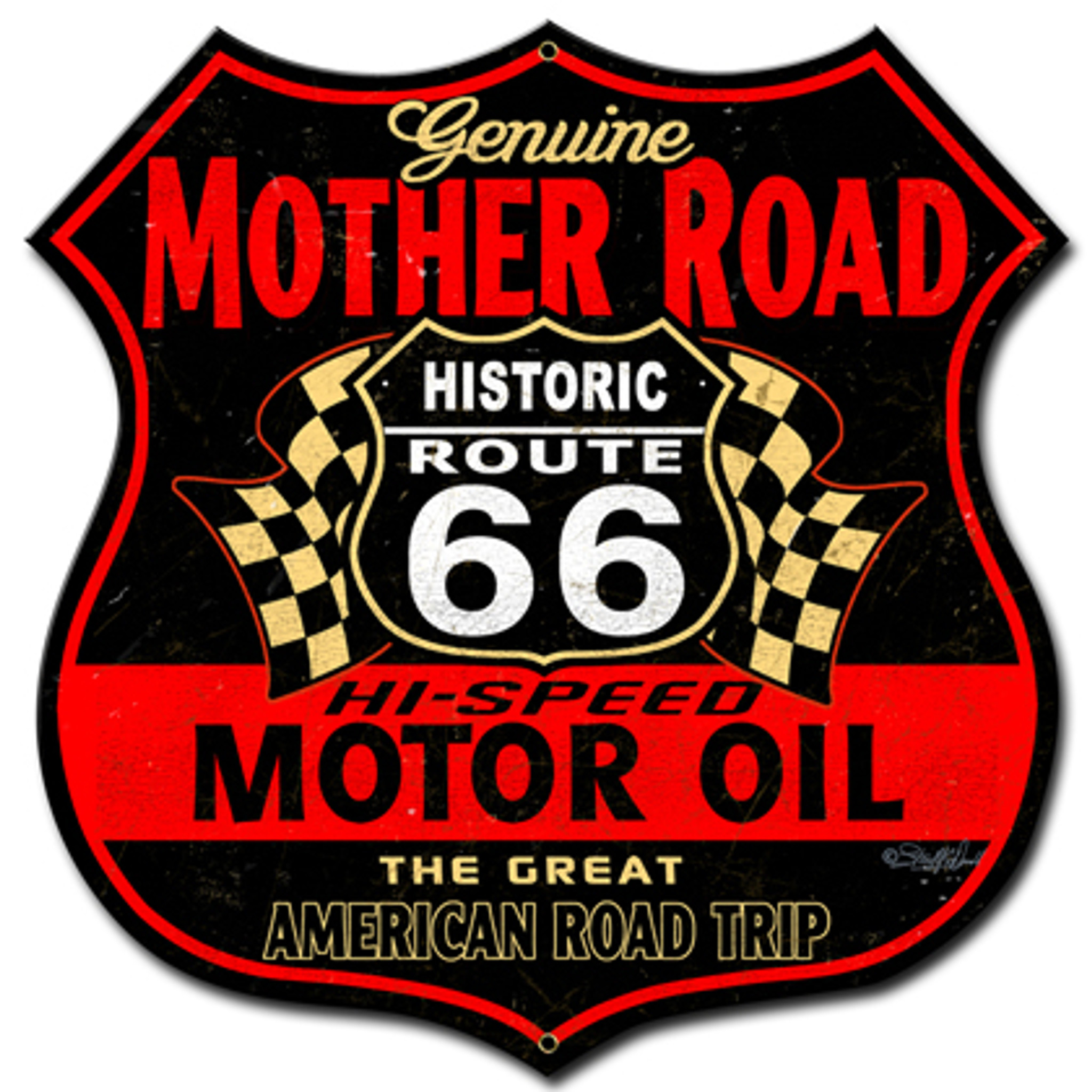 Route 66 The Mother Road Metal Sign 18 X 18 Inches