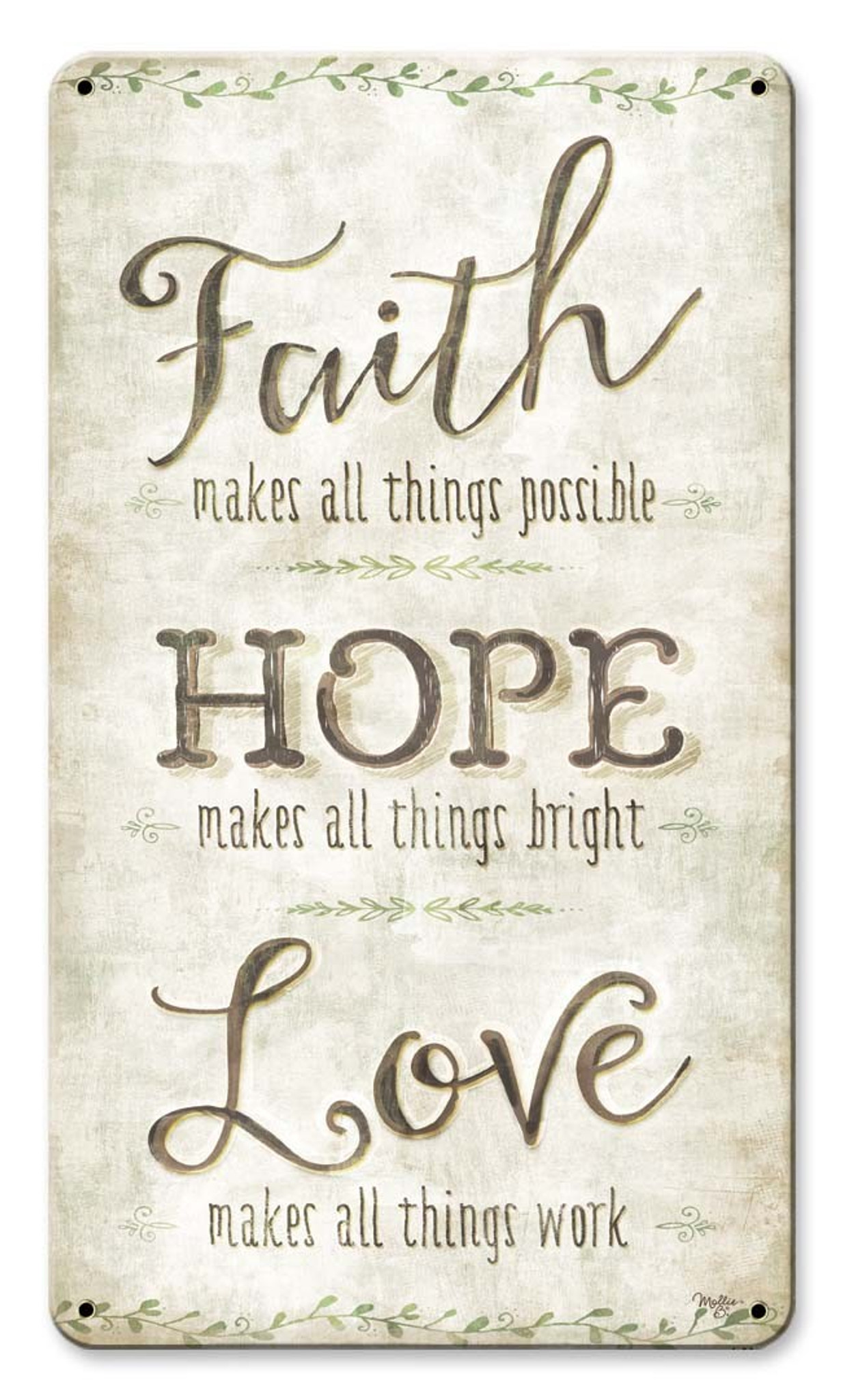 Faith Hope Love Metal Sign 8 X 14 Inches   Lane178 Faith Hope Love Metal Sign  36481.1534348742 