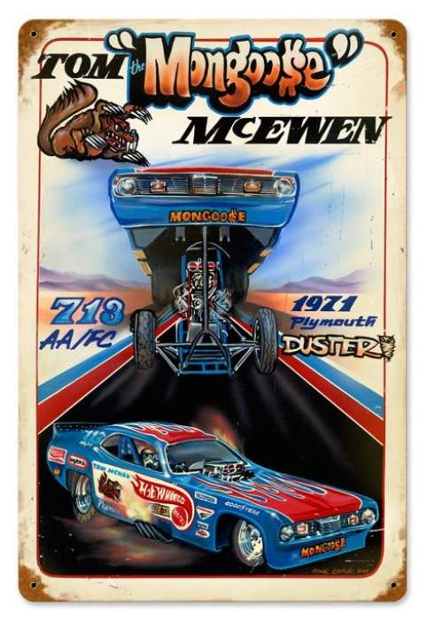 hot wheels metal sign