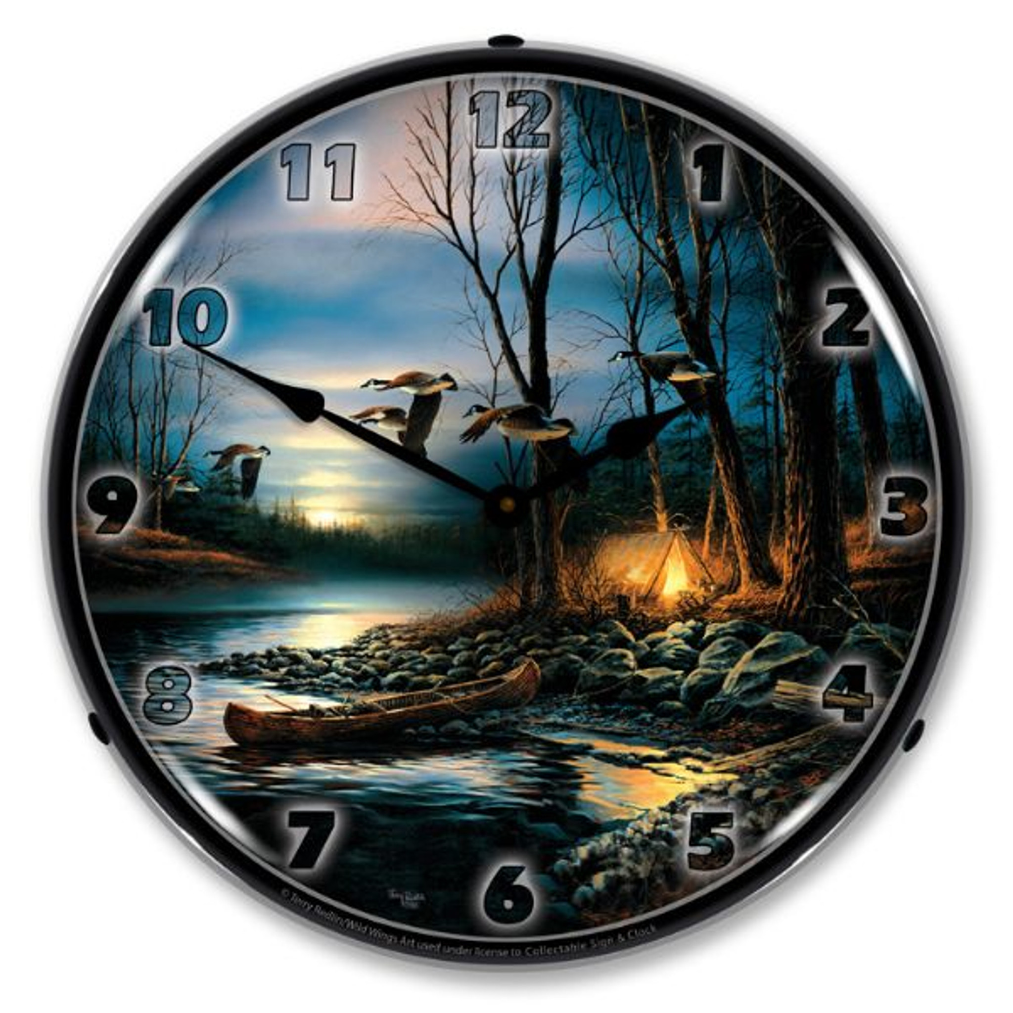 Evening Glow LED Lighted Wall Clock 14 x 14 Inches