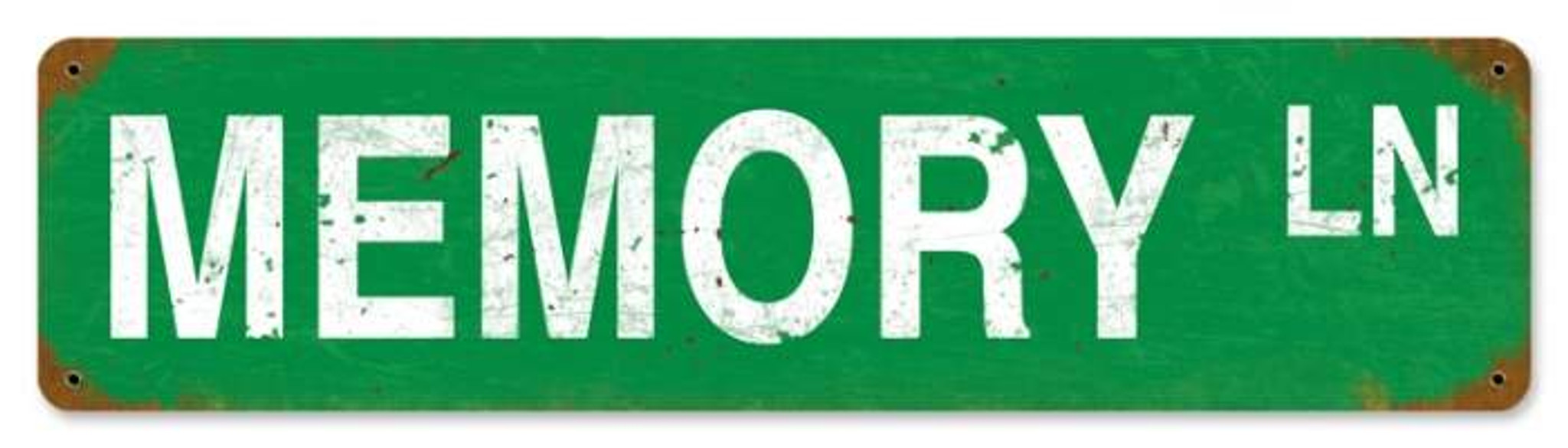 Retro Memory Lane Metal Sign 20 x 5 Inches