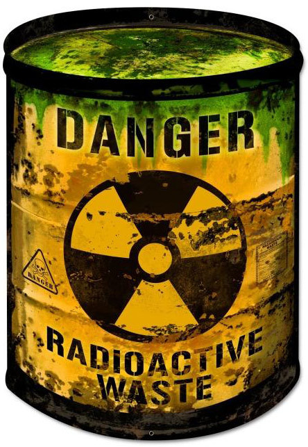 Radioactive Barrel Custom Shape Metal Sign 14 x 20 Inches