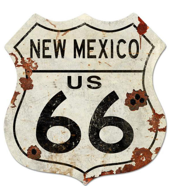 Route New Mexico US 66 Shield Metal Sign 40 x 42 Inches