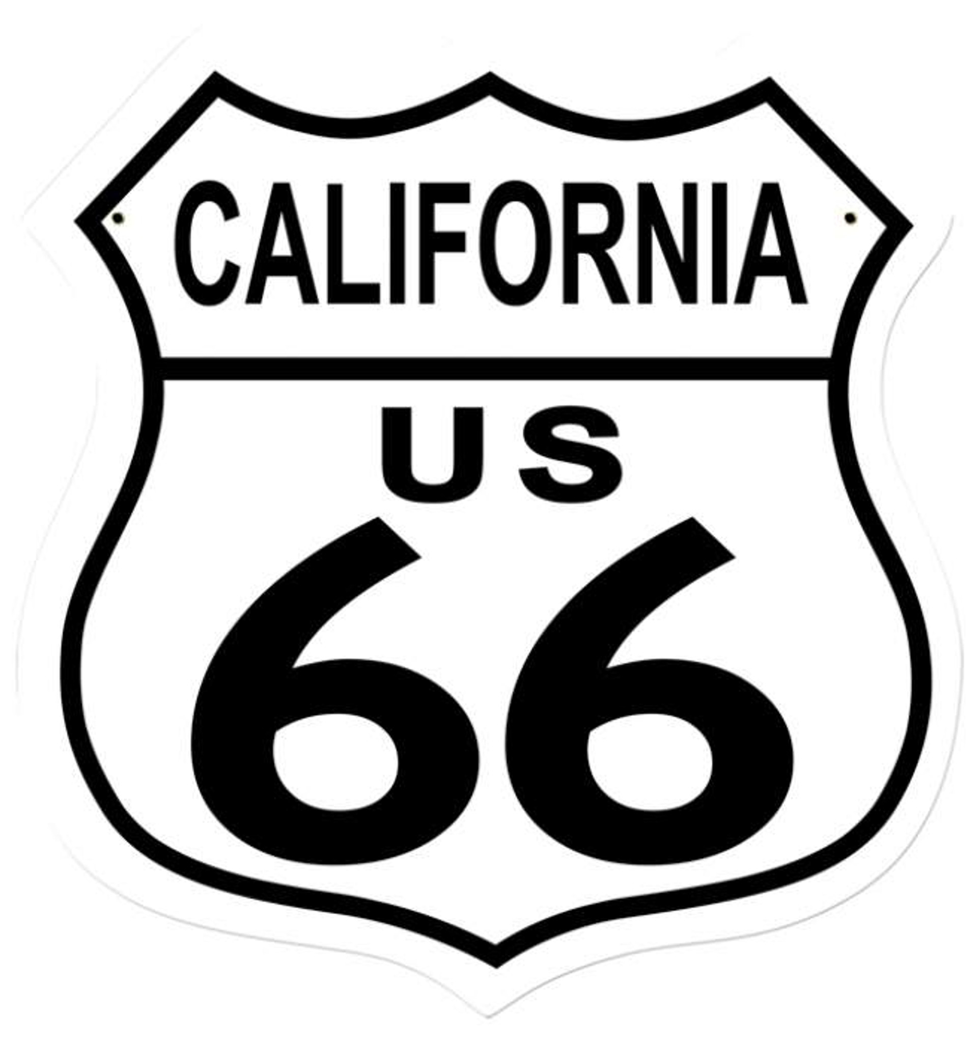 Retro Route 66 California Shield Metal Sign 15 x 15 Inches
