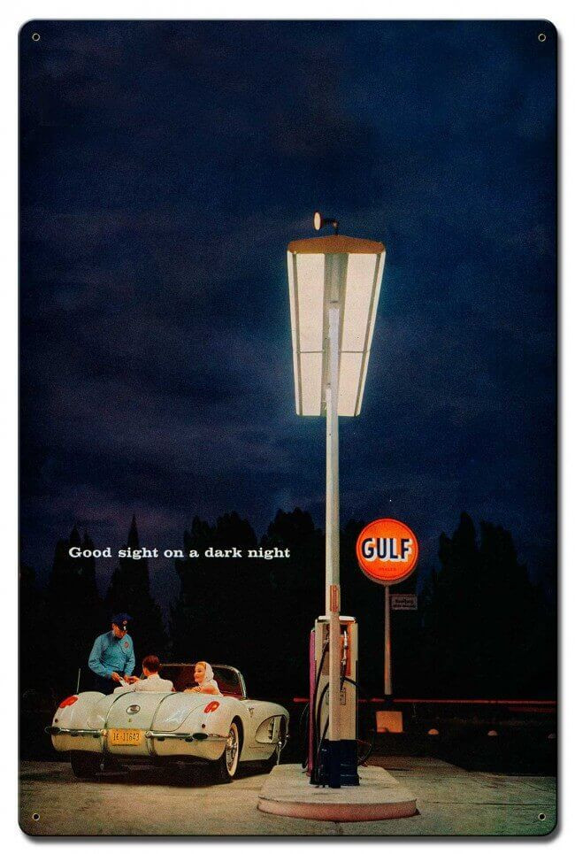 Gulf Gas Station Metal Sign 16 x 24 Inches