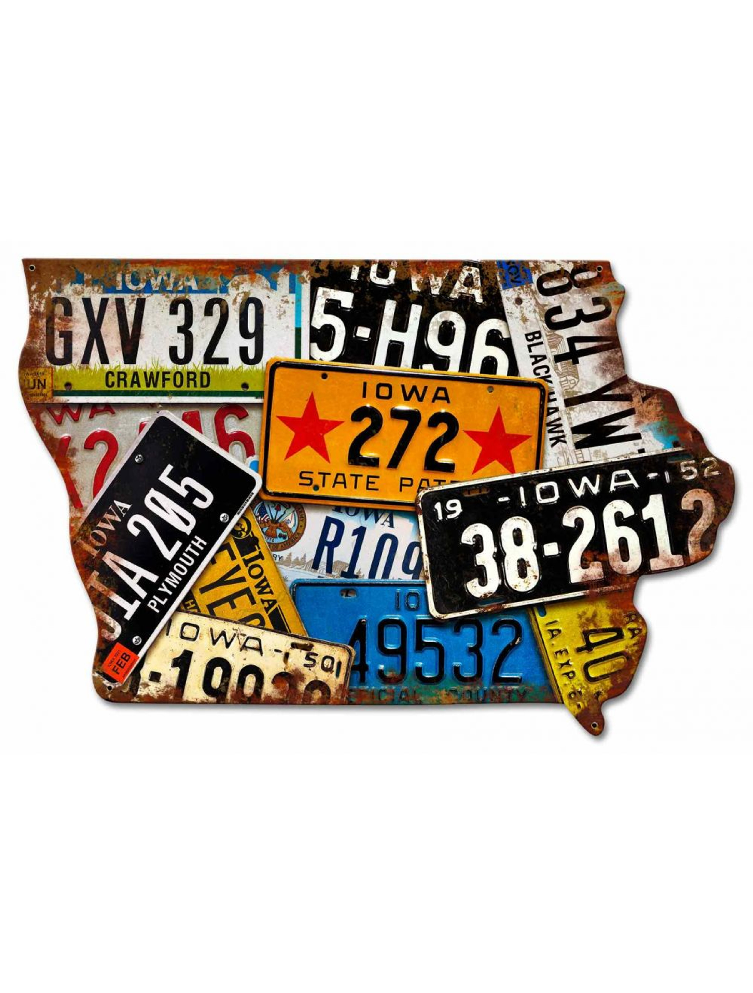 Iowa License Plates Metal Sign 24 x 16 Inches